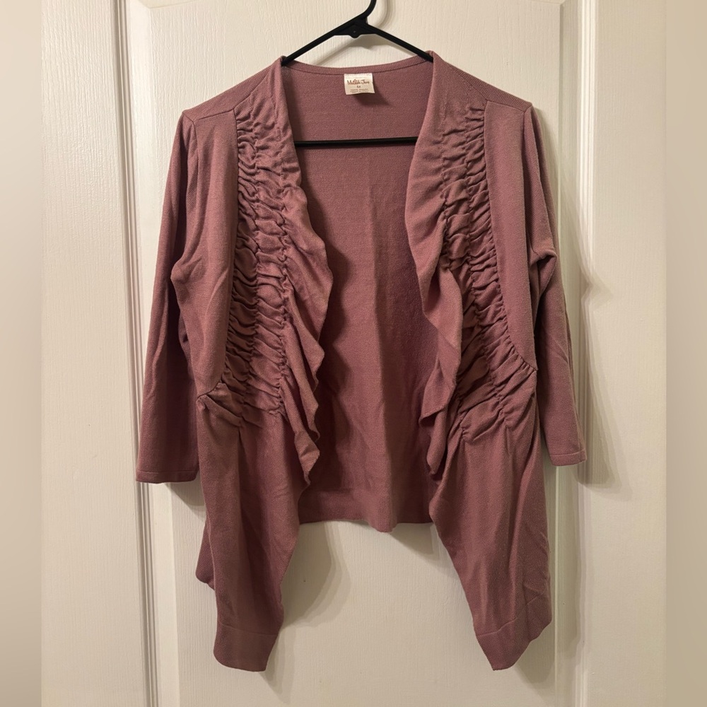 Matilda Jane Dusty Rose Ruffled Cardigan